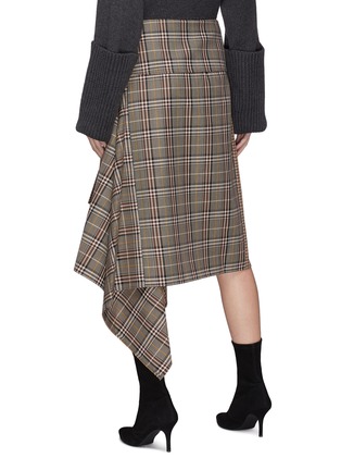 Back View - Click To Enlarge - MONSE - Foldover waist patchwork drape wrap skirt
