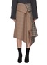 Main View - Click To Enlarge - MONSE - Foldover waist patchwork drape wrap skirt