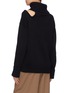 Back View - Click To Enlarge - MONSE - Cutout yoke one-shoulder wool turtleneck sweater