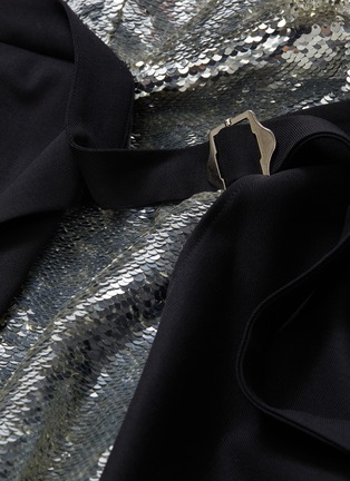 Detail View - Click To Enlarge - MONSE - Asymmetric layered sequin wrap skirt