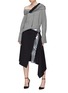 Figure View - Click To Enlarge - MONSE - Asymmetric layered sequin wrap skirt