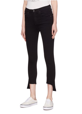 Front View - Click To Enlarge - RAG & BONE - '10 Inch Capri' staggered cuff skinny jeans