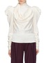 Main View - Click To Enlarge - ZIMMERMANN - 'Fleeting' tie neck puff sleeve silk twill blouse
