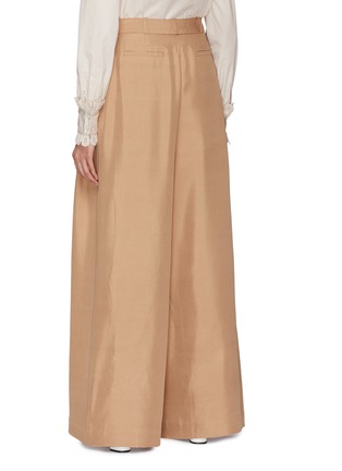 Back View - Click To Enlarge - ZIMMERMANN - Pleated silk wide leg pants