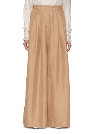 Main View - Click To Enlarge - ZIMMERMANN - Pleated silk wide leg pants