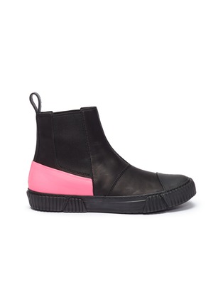 Main View - Click To Enlarge - BOTH - Colourblock rubber counter leather Chelsea sneaker boots