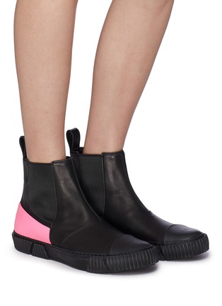 Figure View - Click To Enlarge - BOTH - Colourblock rubber counter leather Chelsea sneaker boots