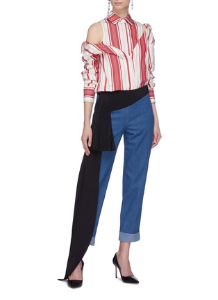Figure View - Click To Enlarge - HELLESSY - 'Romeo' sash drape panel jeans