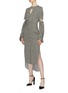 Figure View - Click To Enlarge - HELLESSY - 'Sloane' cutout drape high-low houndstooth dress