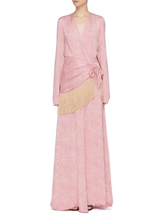 Main View - Click To Enlarge - HELLESSY - 'Emerson' fringed jacquard wrap dress