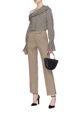 Figure View - Click To Enlarge - HELLESSY - Twist shawl collar houndstooth blouse