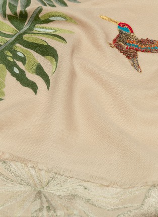 Detail View - Click To Enlarge - JANAVI - 'Tropical' embroidered cashmere-Merino wool scarf