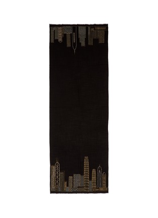 Main View - Click To Enlarge - JANAVI - 'Hong Kong Calling' embellished Merino wool scarf
