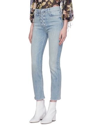 Front View - Click To Enlarge - MOTHER - 'The Dazzler' lace-up jeans