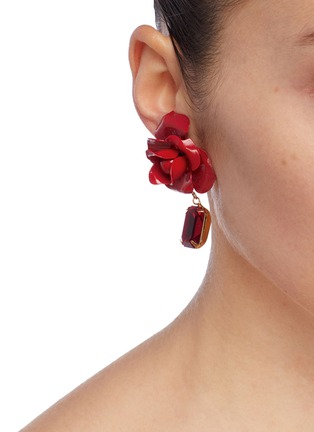 Figure View - Click To Enlarge - JENNIFER BEHR - 'Cordelia' rose stud glass crystal drop earrings