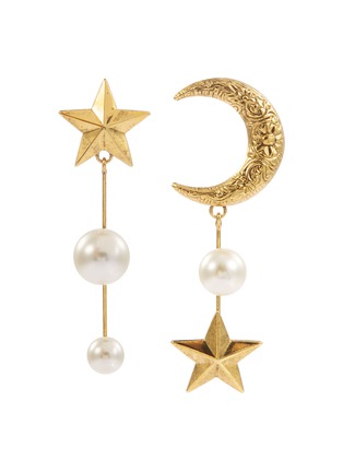 Main View - Click To Enlarge - JENNIFER BEHR - Faux pearl moon and star drop mismatched earrings