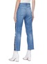 Back View - Click To Enlarge - 3X1 - 'W3 Cora Crop' frayed stripe outseam jeans