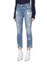 Front View - Click To Enlarge - 3X1 - 'W4 Collette Crop' bleached distressed cuff skinny jeans