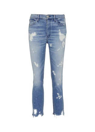Main View - Click To Enlarge - 3X1 - 'W4 Collette Crop' bleached distressed cuff skinny jeans