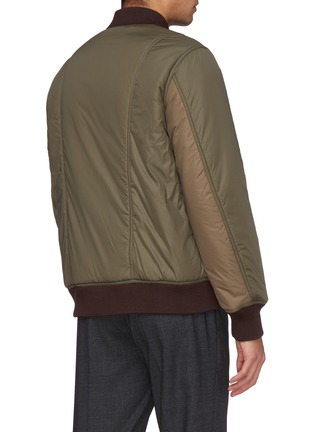 Back View - Click To Enlarge - 10408 - Contrast inner sleeve padded bomber jacket