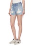 Front View - Click To Enlarge - GRLFRND - 'Jourdan' frayed cuff ripped denim shorts