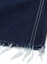 Detail View - Click To Enlarge - GRLFRND - 'Twiggy' frayed hem contrast topstitching denim skirt