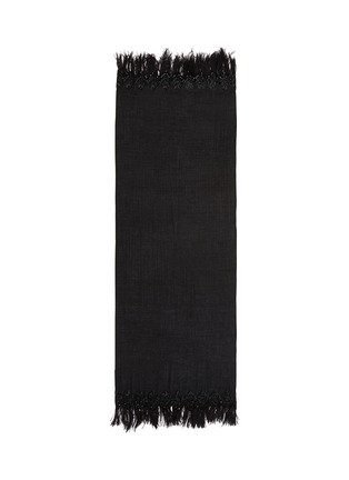 Main View - Click To Enlarge - JANAVI - Embellished feather border cashmere scarf