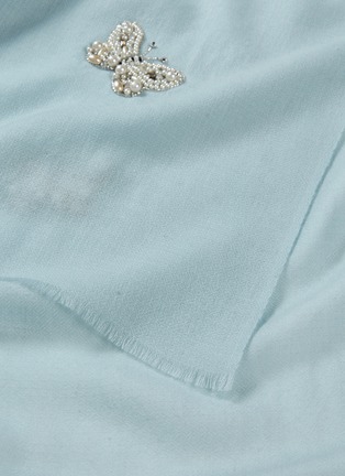 Detail View - Click To Enlarge - JANAVI - Butterfly embellished cashmere-Merino wool scarf