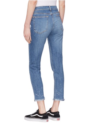 Back View - Click To Enlarge - RAG & BONE - 'Ankle Dre' paint splatter slim fit boyfriend jeans