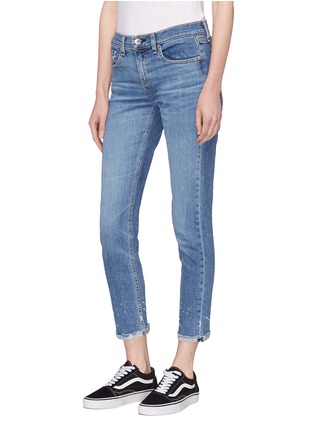 Front View - Click To Enlarge - RAG & BONE - 'Ankle Dre' paint splatter slim fit boyfriend jeans