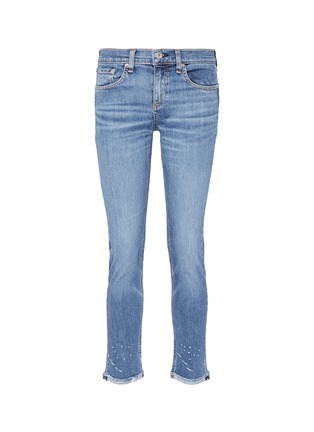Main View - Click To Enlarge - RAG & BONE - 'Ankle Dre' paint splatter slim fit boyfriend jeans