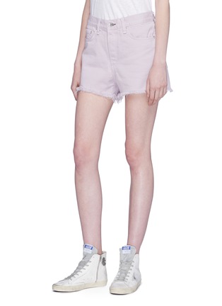 Front View - Click To Enlarge - RAG & BONE - 'Justine' frayed cuff twill shorts