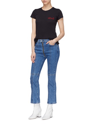 Figure View - Click To Enlarge - RAG & BONE - 'Iver' zip cuff cropped boot cut jeans