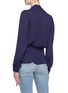 Back View - Click To Enlarge - L'AGENCE - 'Cara' tie silk georgette peplum wrap blouse