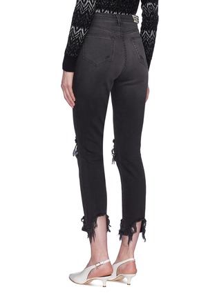 Back View - Click To Enlarge - L'AGENCE - 'High Line' ripped knee skinny jeans