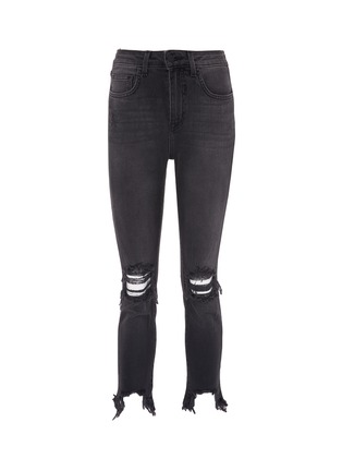 Main View - Click To Enlarge - L'AGENCE - 'High Line' ripped knee skinny jeans