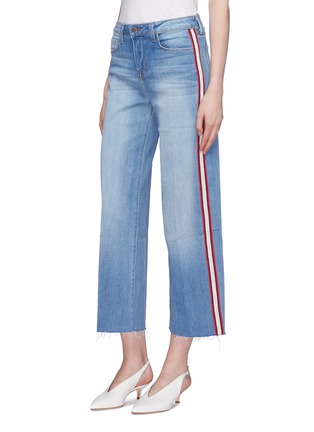 Front View - Click To Enlarge - L'AGENCE - 'Danica' stripe outseam cropped wide leg jeans
