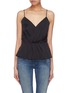 Main View - Click To Enlarge - L'AGENCE - 'Chiara' twist pleated silk charmeuse peplum camisole top