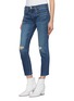 Front View - Click To Enlarge - RAG & BONE - 'Dre' cropped ripped skinny boyfriend jeans