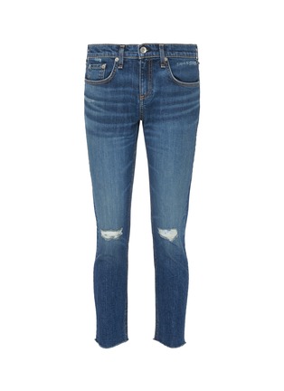 Main View - Click To Enlarge - RAG & BONE - 'Dre' cropped ripped skinny boyfriend jeans