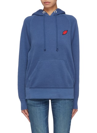 Main View - Click To Enlarge - RAG & BONE - 'Racer' lips appliqué oversized garment dyed hoodie