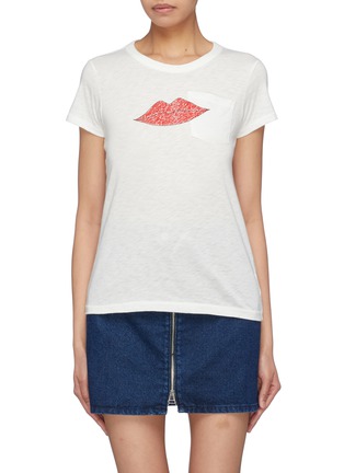 Main View - Click To Enlarge - RAG & BONE - Lips print chest pocket Pima cotton T-shirt