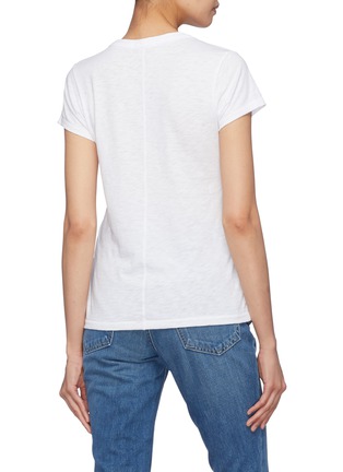 Back View - Click To Enlarge - RAG & BONE - Double heart embroidered Pima cotton slub jersey T-shirt