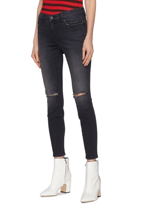 Front View - Click To Enlarge - CURRENT/ELLIOTT - 'The Stiletto' ripped knee skinny jeans