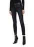 Front View - Click To Enlarge - CURRENT/ELLIOTT - 'The Stiletto' faux leather panel skinny jeans