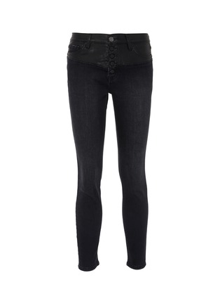 Main View - Click To Enlarge - CURRENT/ELLIOTT - 'The Stiletto' faux leather panel skinny jeans