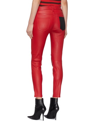 Back View - Click To Enlarge - CURRENT/ELLIOTT - 'The Stiletto' contrast pocket skinny leather pants