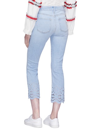Back View - Click To Enlarge - FRAME - 'Le Crop Mini Boot' cutout scallopped cuff jeans