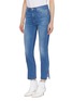 Front View - Click To Enlarge - FRAME - 'Le High Straight' studded split cuff jeans