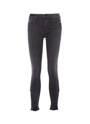 Main View - Click To Enlarge - FRAME - 'Le High Skinny' raw triangle cuff jeans
